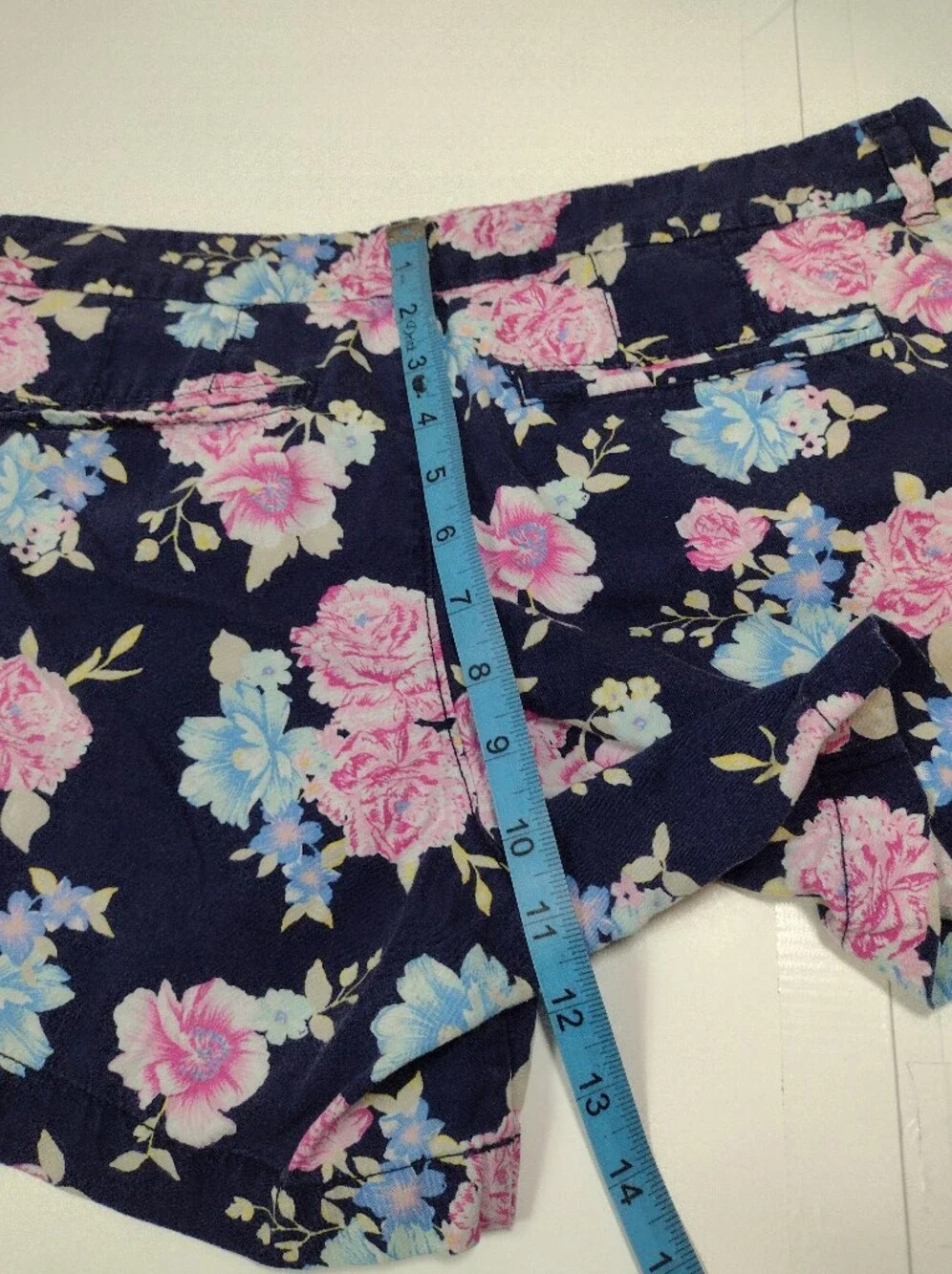 Old Navy Floral Print Navy Women’s Shorts - Pink & Blue Flowers